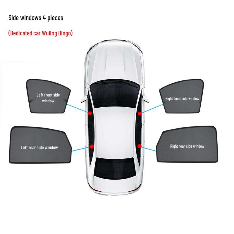 Wuling Bingo Sonnenschutz: Wärmeisolierung, Mückensicher, Lichtundurchlässig, Sichtschutzfensternetz.