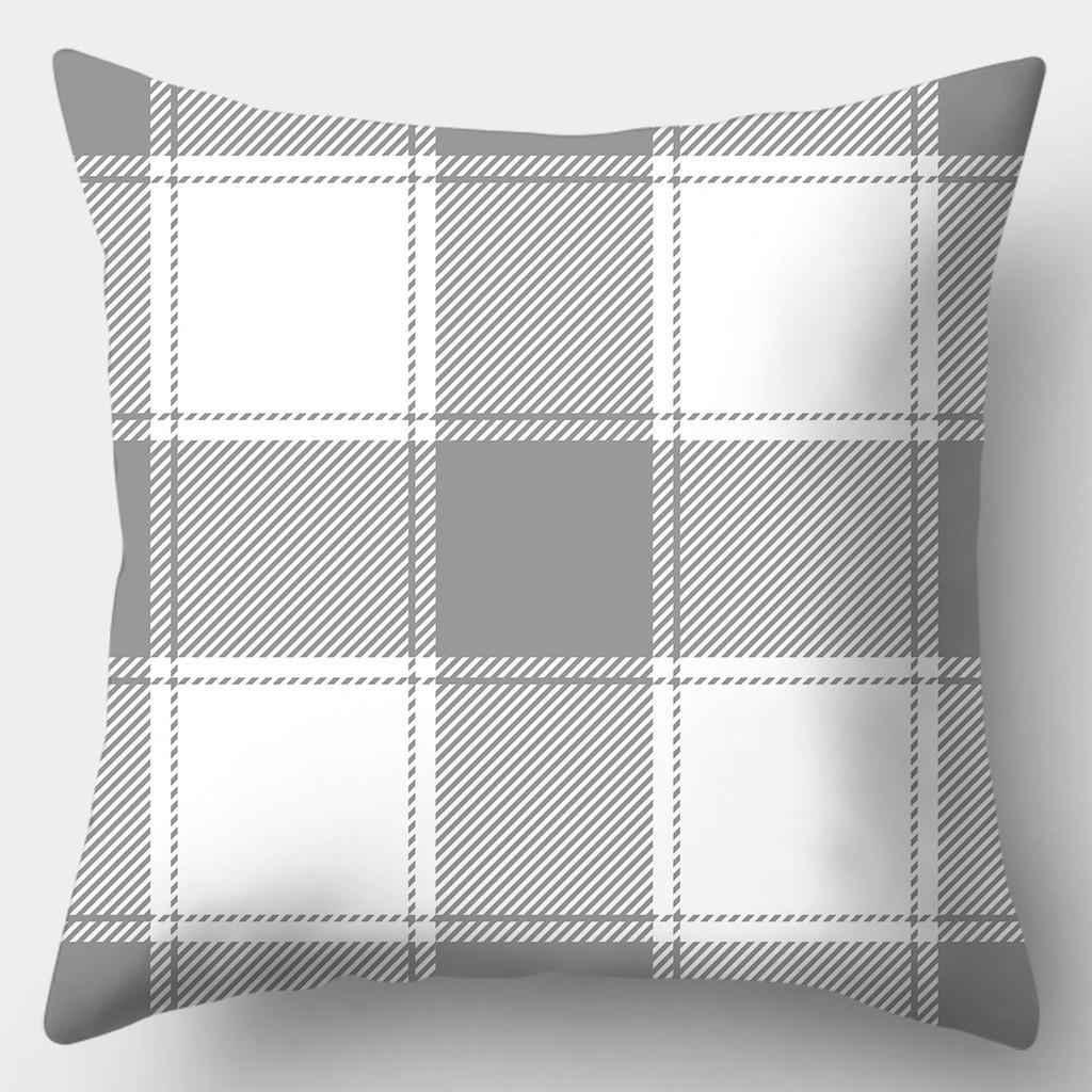 45cmX45cm Grey Series Pillowcase Square Sofa  Striped Plaid Cushion Cover