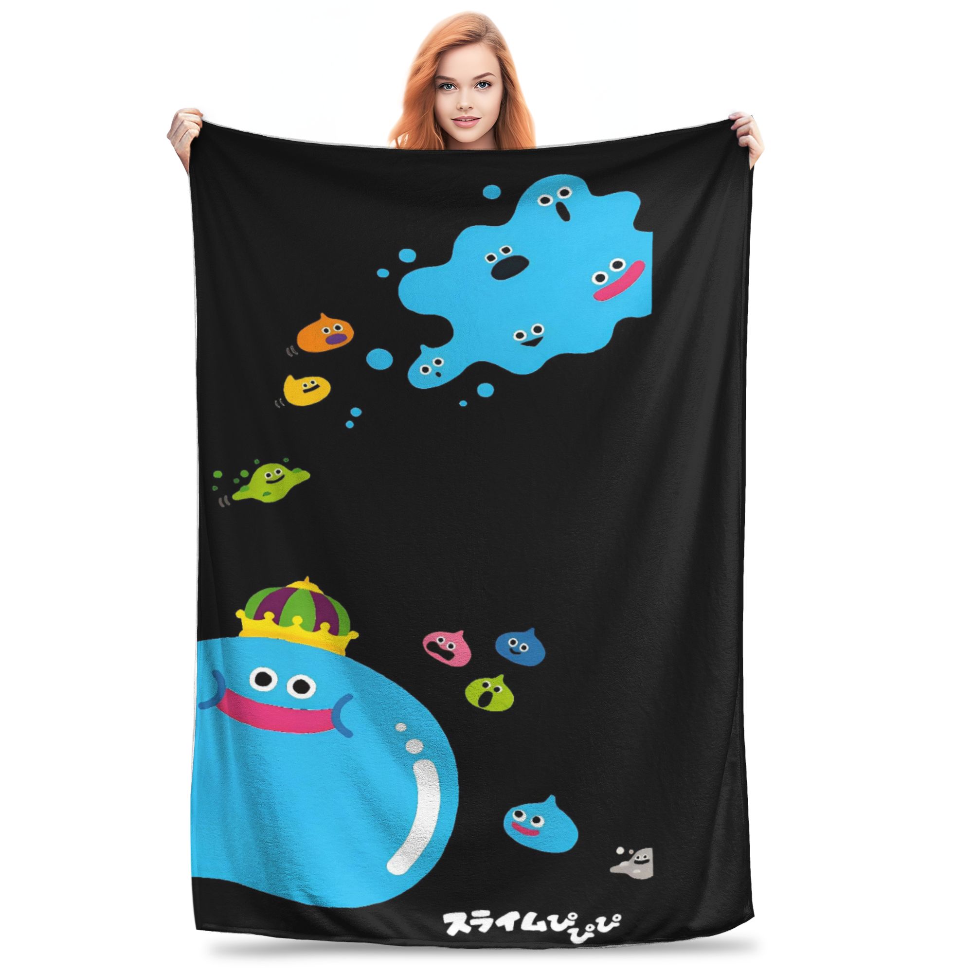 

D-Dragon Quest Slime Super Warm Blanket Girls Boys Plush Throw Blanket Graphic Couch Bed Flannel Bedspread Sofa Bed Cover 75x90cm
