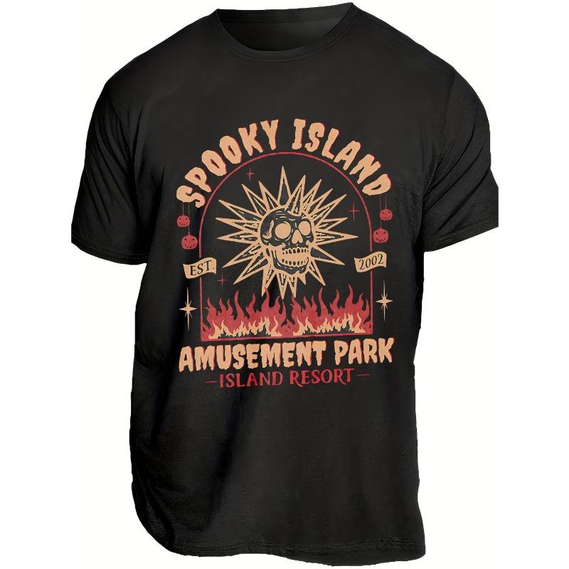 

European sizes Men S Trendy Short-Sleeved T-Shirt in a Retro Halloween Design, Perfect for Spring And Summer 4XL