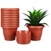 Round Pots for Plants with Bottom Tray|Lightweight|Indoor and Outdoor Flower Pot for Home/Office/Table/Garden/Balcony Decoration|8 Inch (Set of 12)
