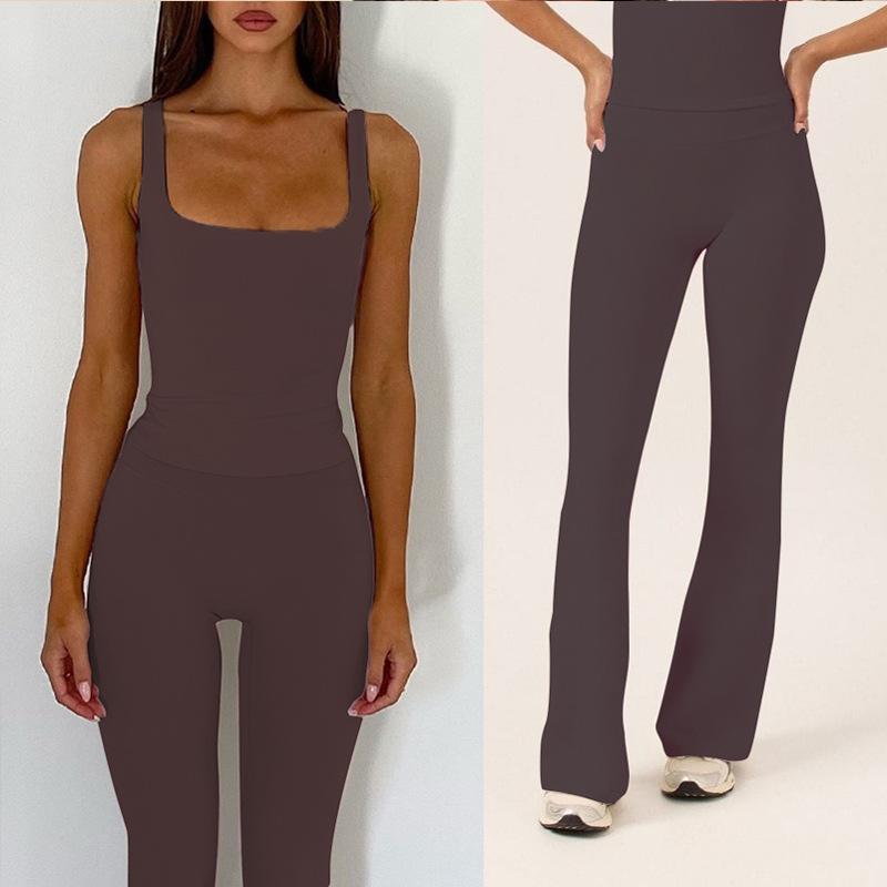 Yoga Suit, Trousers, Flared Pants, Women's Running Sports Vest, Women's Top, Pilates Quick-drying Suit