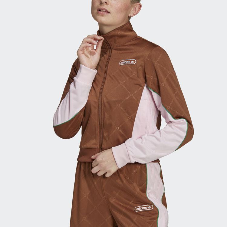 Adidas Originals Cropped Coats Women's Brown Stand Collar Moderate HL0068