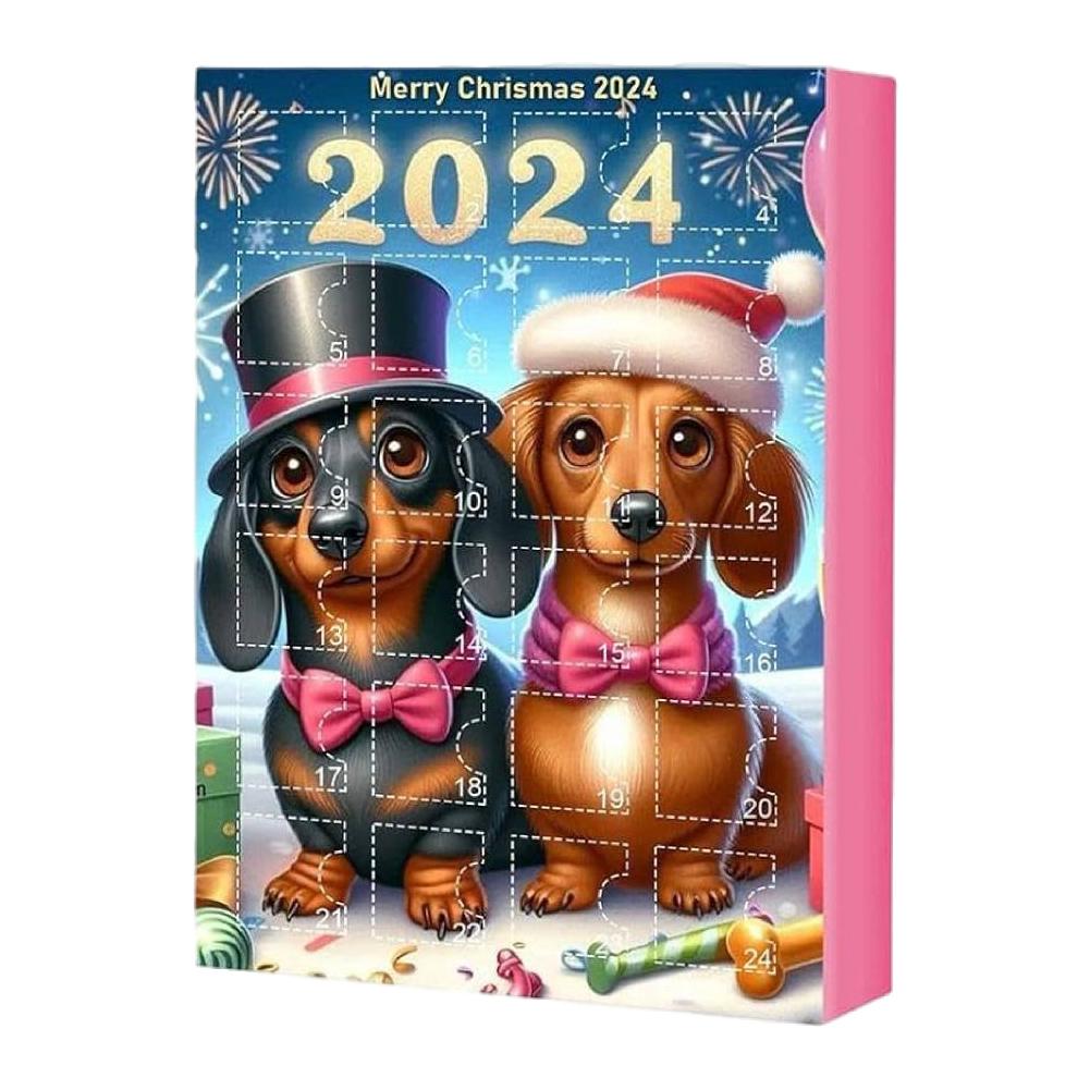 2025 Dachshund Advent Calendar 24 Days of Christmas Collectible Funny Dog Set Cute Dachshund Toy 24 Days Xmas Countdown Calendar