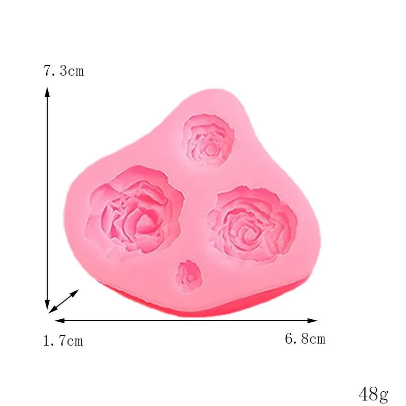 1ks 3D krásné růže silikonová forma DIY nástroje na zdobení čokoládových dortů Fondán dekorace na svatební dort Květiny Forma na mýdlo