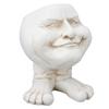 Resin Flower Pot Innovative Exquisite Retro Old Man Planter Pot Succulent Pot for Outdoor Garden Patio Balcony White
