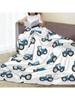 Blue Tractors Flannel Blankets Farm Transport Super Soft Throw Blanket For Couch Bed Camping Graphic Bedspread Sofa Bed Cover