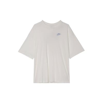 Daisy Series Floral Print Pullover Crew Neck Short Sleeve T-Shirt With Drop Shoulders Women Tops Sail-White HJ9427-133
