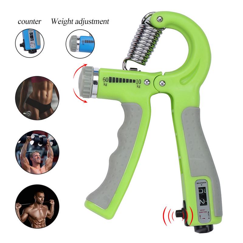 R-Shape Adjustable Size Hand Grip Active Strength Countable Exercise Strengthener Gripper Spring Finger Pinch Carpal Expander