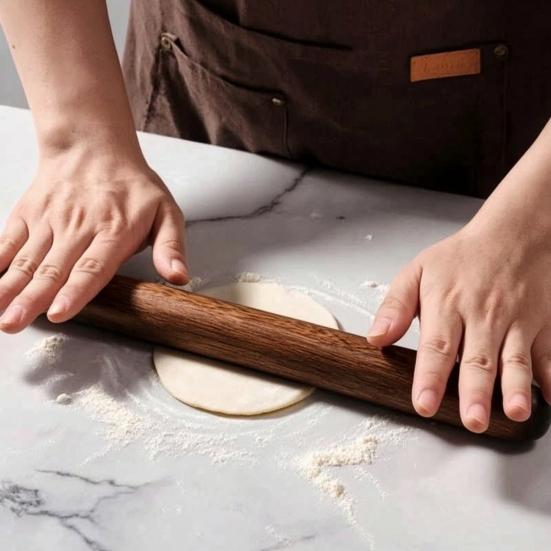 Holz-Nudelholz Natürliches Massivholz Mehrzweck-Teigroller Antihaft-Küchenwerkzeug für Fondant Kuchenboden Kekse Brot Pizza Knödel