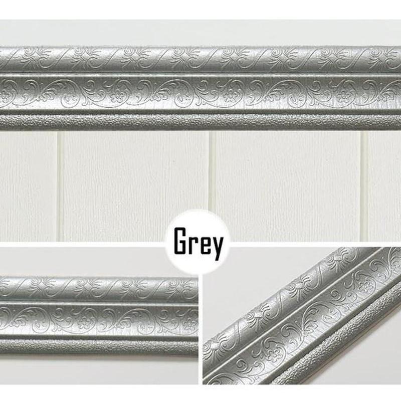 Striscia autoadesiva 3D per decorazione da parete Striscia per cornice in schiuma con carta da parati adesiva per linea di cintura Waterproo