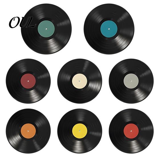 Decorative Vinyl Record Display DIY Graffiti Clock Ornament, Reusable Blank Acrylic Retro Tabletop Multi-color Marker Craft Wall Decor with