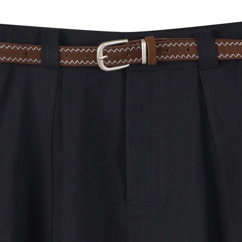 Brown Belt Back Banded Long Skirt As1ws220