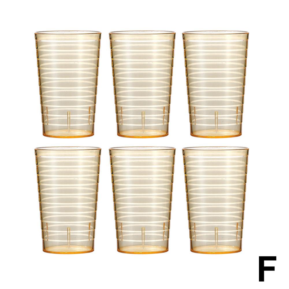 6Pcs Reusable Transparent Plastic Cup Anti-Fall Beverage Cup Water Cup Beer Cup Picnics, Gatherings, Christmas Party Supplies