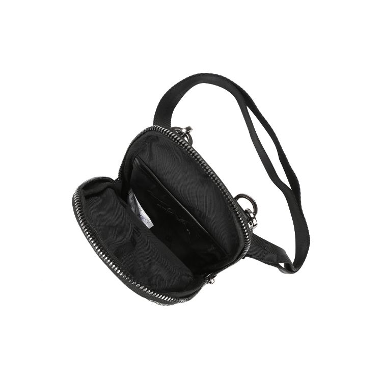 MLB Monogram Vintage Floral Print NY Yankees Nylon Phone Bag Unisex Shoulder Bag Black 32BGDK011-50L