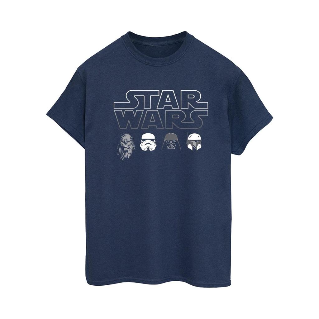 STAR WARS Womens/Ladies Character Heads Cotton Boyfriend T-Shirt