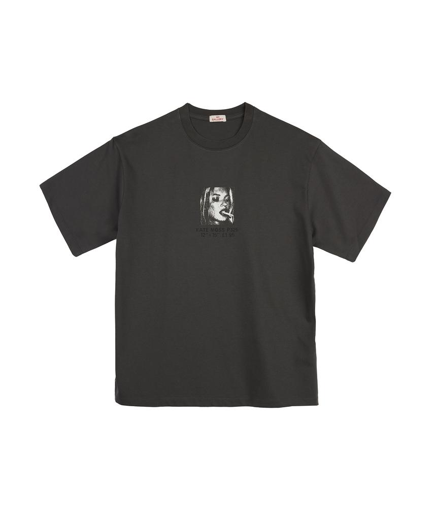 1011 GALLERY Kate Moss Portrait T-Shirts - Charcoal
