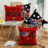 Festive Throw Pillow Case Linen Letter Print Living Room Home Fabric Cushion Pillow Case