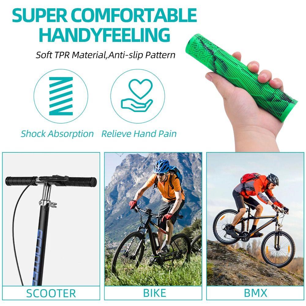 1 Pair Rubber Bike Rubber Handle Grips Longneck Bars Bike Bar Covers for Mountain Bicycle