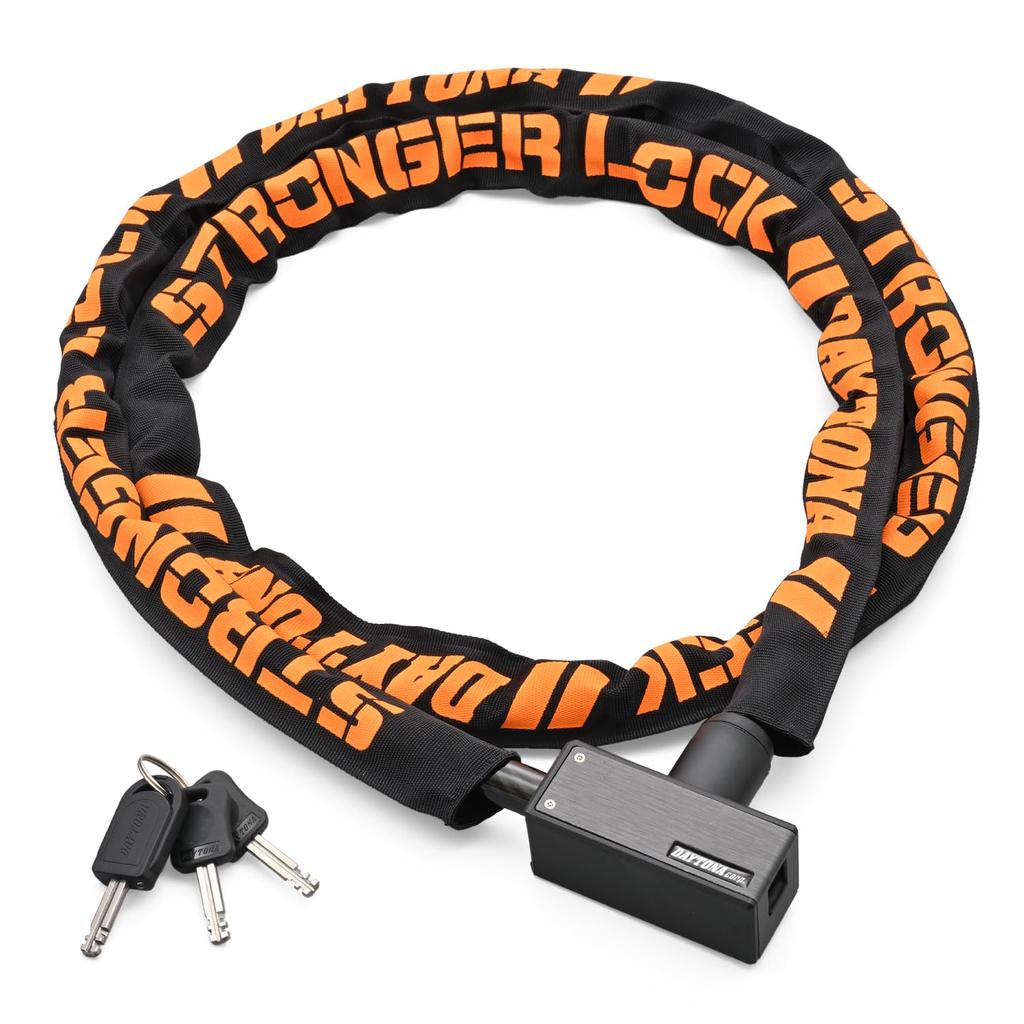 Daytona Motorcycle Wire Stronger Wire Lock with 97667 Lock, 15mm Key, 1800mm, Black,