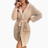 Women's Hooded Flannel Robe: Thick, Comfortable, Tie-Up Casual Bathrobe Pajamas