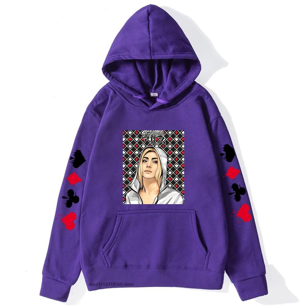 Alice In Borderland Hoodie Men Cartoon Chishiya Sweatshirt Women Anime Graphic Streetwear Winter Top Clothing