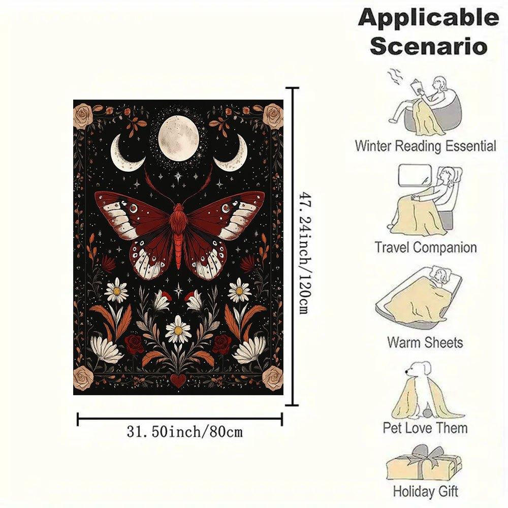 "Night Sky Butterfly Wall Art Print"Blanket Flannel Throw Blanket for Sofa, Bed, Travel, Camping, Office, Couch, Chair, And Bed Gift for Chr