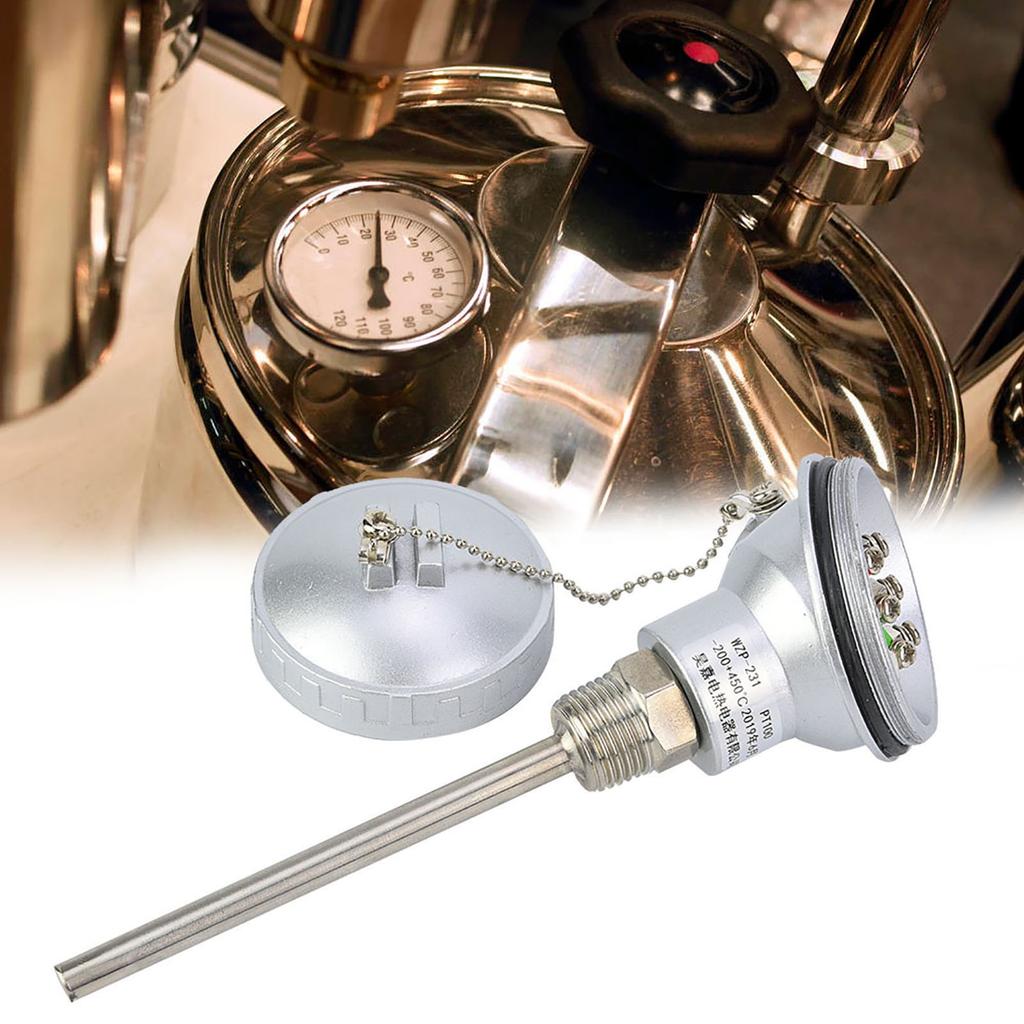 RTD PT100 Temperature Sensor Probe 1 2  NPT Thread Thermocouple Terminal Head(PT 100mm)