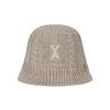 VARZAR VA Applique Cable Knit Bucket Hat Beige