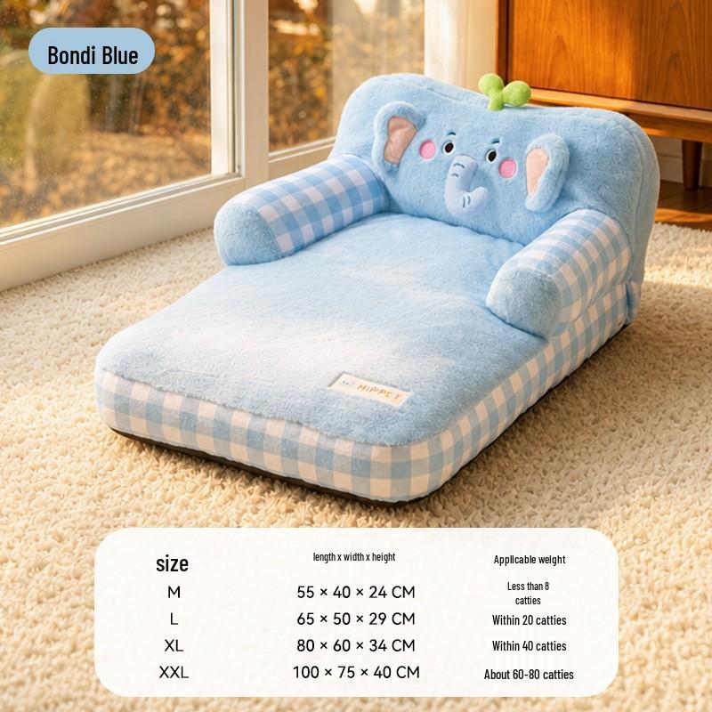 L-shaped Cooling Quilted Dog and Cat Mat with Backrest for All Seasons