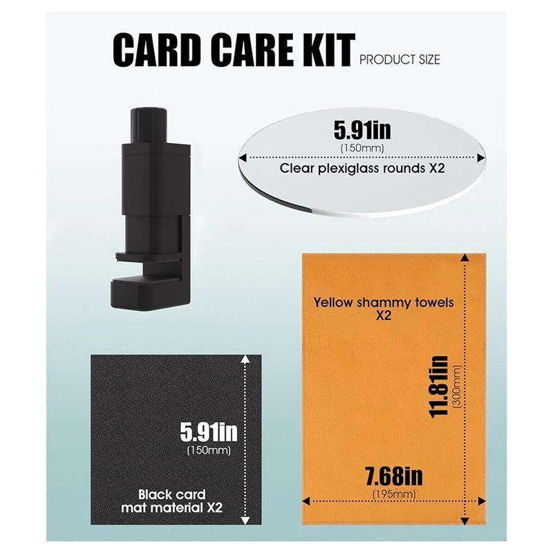 M-Modern-Card Flattening Kit 14Pcs Trading Card Accessory Set 8 Clamps 2 Acrylic Discs 2 Yellow Towels 2 EVA Shaping Foam