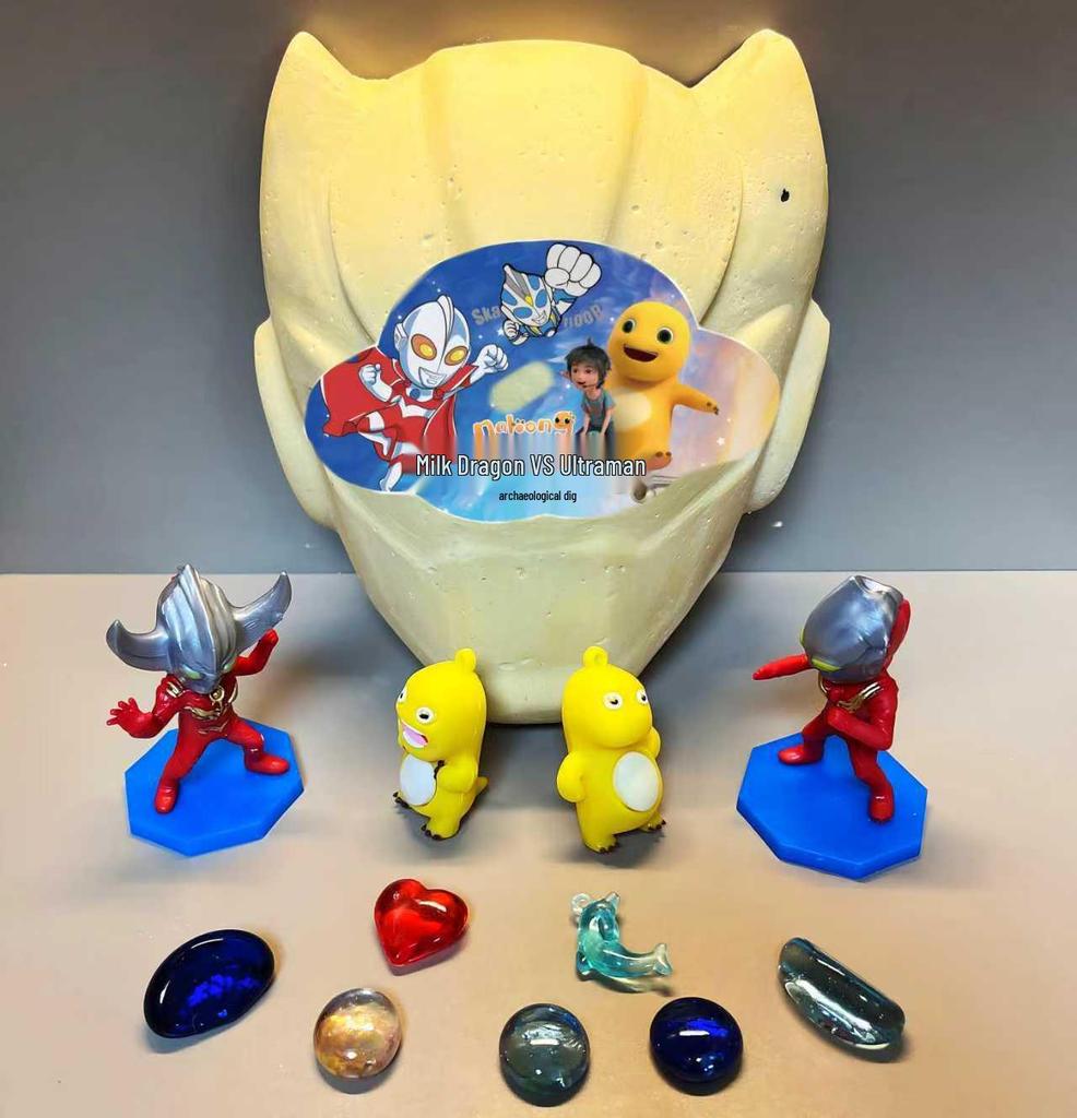 Dinosaur Fossil Excavation Toy – Children's Educational DIY Dig Kit with Surprise Gem Figurine