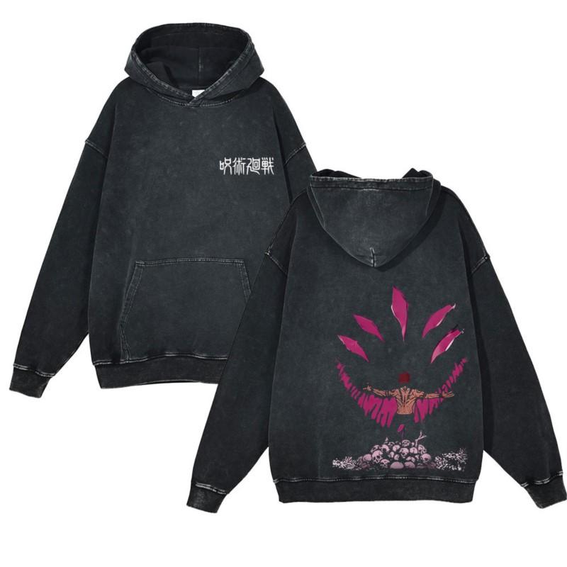 Anime Jujutsu Kaisen Geto Suguru Funny Print Hooded Men Women Cotton Hoodies Plus Size Streetwear Harajuku Vintage Sweatshirt