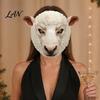 Comfortabel Feestmasker Realistisch Dier Masker, Schaap Bruine Beer Volledig Gezicht Grote Oogopening Cosplay voor Halloween Kostuum Accessoires Ademend