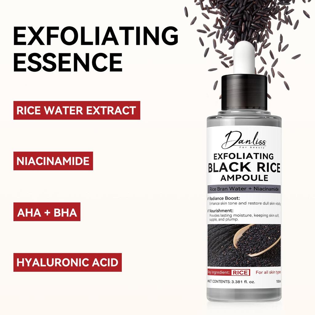 Exfoliating Black Rice Ampoule-Gentle Peel & Deep Hydration-Non-irritating Care For A Clearradiant Glow Skin-100ml