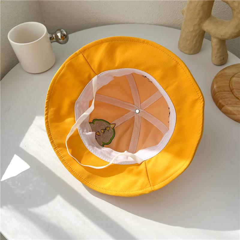 1-3 Jahre Cartoon Dinosaurier Baby Bucket Hat Sommer Sonnenhut mit breiter Krempe für Jungen und Mädchen Niedliche Tierbuchstaben Kinder Fischerkappen.