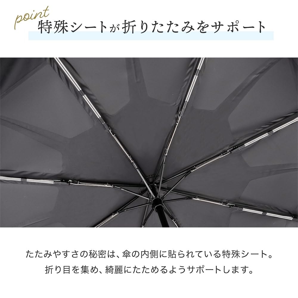 THANKO Folding Easy To Rain For Sunny and Rainy Rainy Heat Stroke Light UV Stable For Second Quick Folding MNAL25CBK Umbrella, Fold, Parasol,