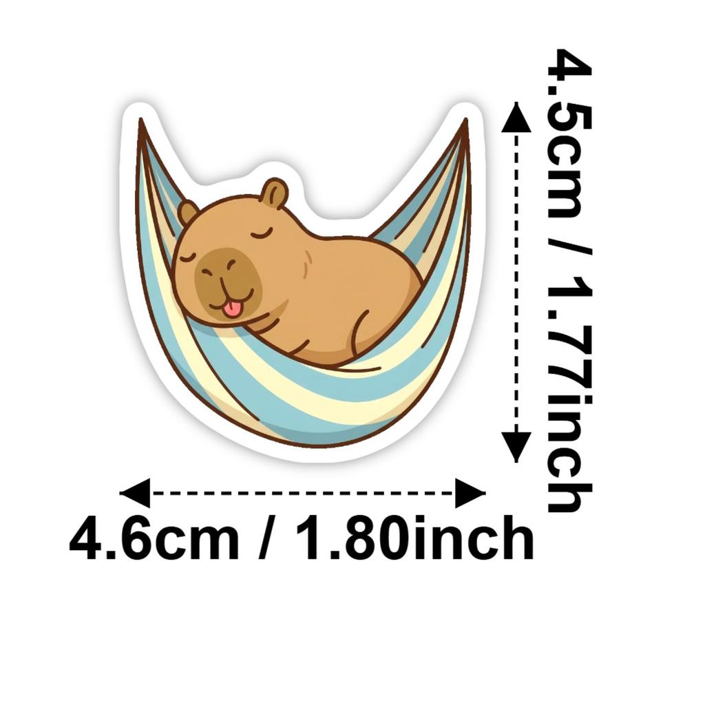 50 Cute Kapibara Stickers Healing Capybara Emoji Hand Account Material Decorative Stickers