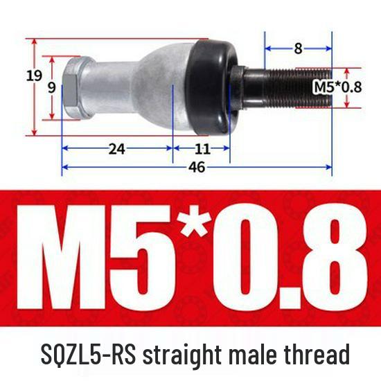 Bent Rod End Joint Bearing with Ball Joint SQ/SQZ5 - Sizes 6 to 22-RS