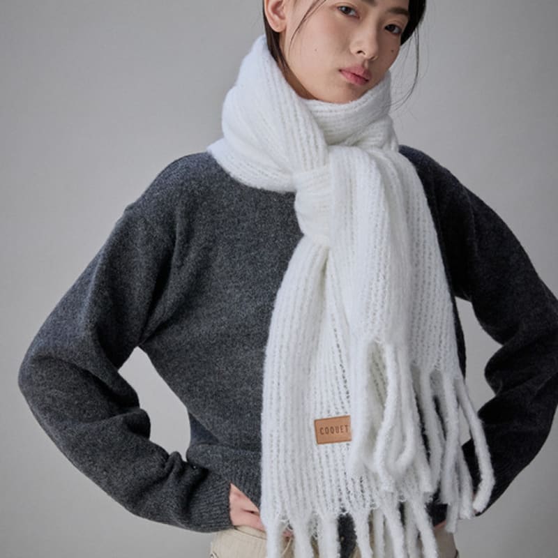 

COQUET Teddy Emblem Muffler Ivory Ivory