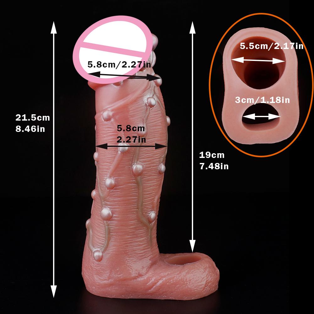 SXXY Büyük Sıvı Silikon Gerçekçi Penis Kollu Erkekler Için Dick Büyütme Cilt Duygu Yetişkin Erkek Seks Oyuncak Gecikme Boşalma