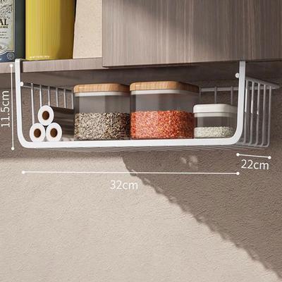 1Pc White/Black Hanging Net Basket Iron Material Large Capacity Hanging Under Cabinet Wall Wardrobe Storage Basket Kitchen Tools