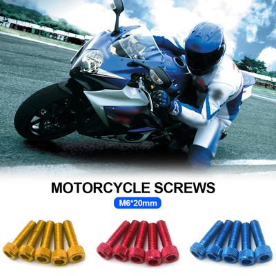 5 ks M6 * 20 mm Skrutky pre motocykle Skrutka Hliníková ozdoba Farebné eloxované skrutky Skrutky M6 Krycia hlava Moto diely