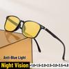 Men's Night Vision Presbyopia Glasses Fashionable Square Frame High-definition Anti-blue Light Reading Glasses Driving Glasses