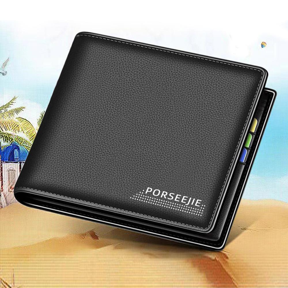 

Портативный короткий мужской кошелек из искусственной кожи, держатель для карт, новая сумка для денег, студенческая сумка