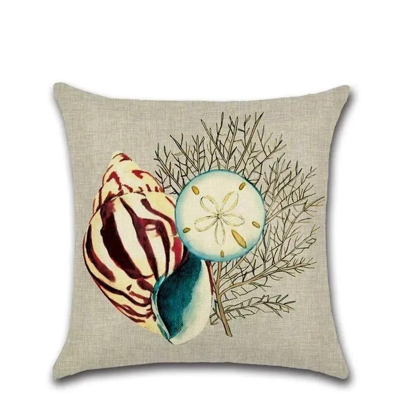 1PC Mermaid Sea Seahorse Octopus Print Pillowcase Ocean Organism Theme Pillowcase Living Room Sofa Cushion Cover Room 45x45cm