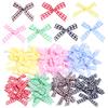 50pcs/lot Colored Satin Ribbon Bows Small Size Checkered Bowknot For DIY Sewing Crafts Garment Bouquets Wedding Party Decoration