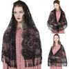 Woman Mantilla Floral Veil Lace Mantilla Veil Tasseled Shawl Headwear Mantilla