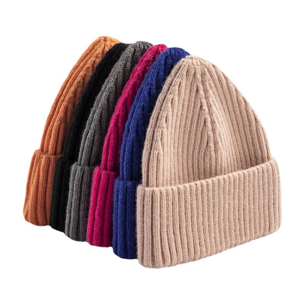 Custom Cute Luxury Warm 100% Lambs Wool Knitted Unisex Beanie Hats for Business & Travel with Hand Drawn Logo