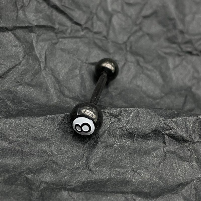 Anneaux de langue de billard pour femmes, bijoux de perçage de langue en acier inoxydable, longueur de barre de 12 à 16mm pour anneaux de langue